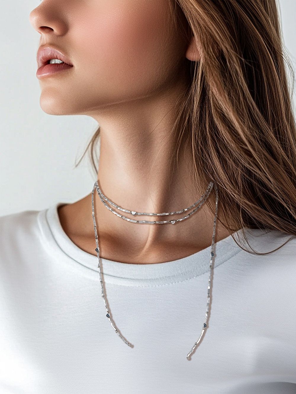 Набор для бисероплетения Klart 11-503, Чокер Серебряный шнурок