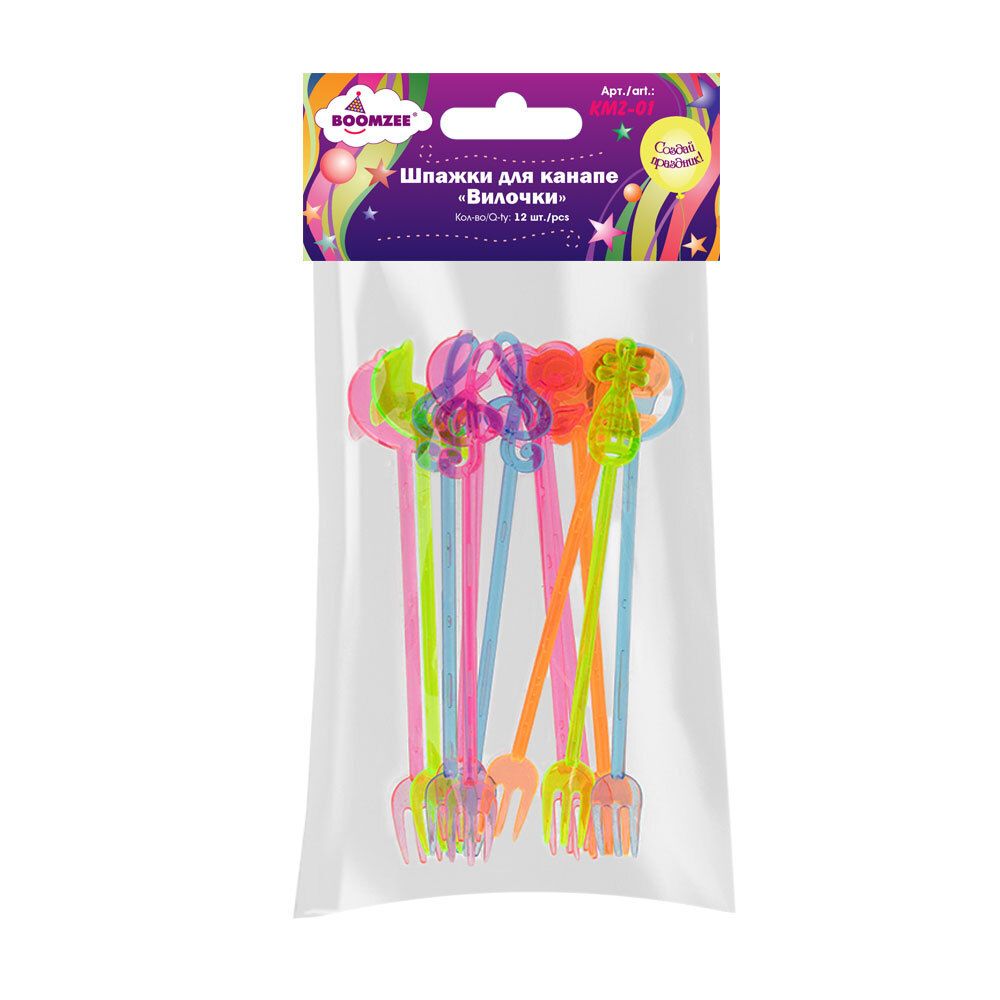 Шпажки для канапе 12 шт, Вилочки, Boomzee KMZ-01