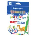 Набор цветных фломастеров Just Perfect– Dry Safe, 12 цв, Centropen 2510/12