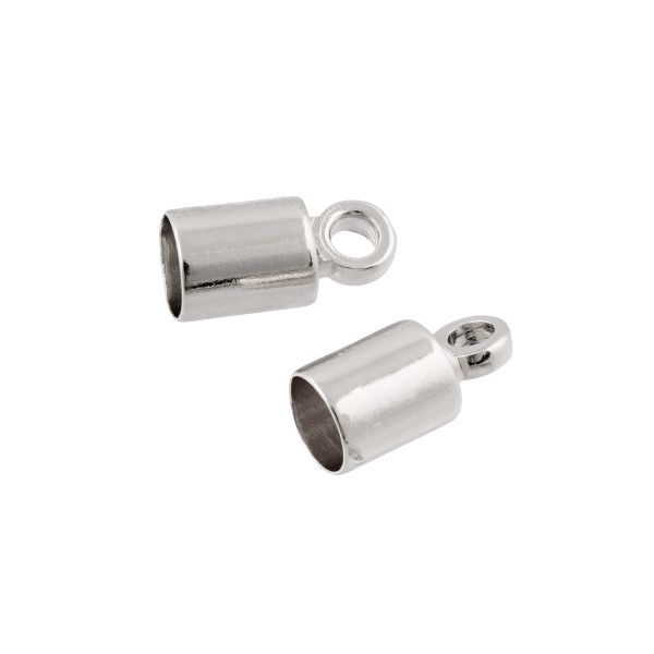 Концевик для бижутерии 4х8 мм, 10 шт, №01 серебро, Zlatka FMK-E12