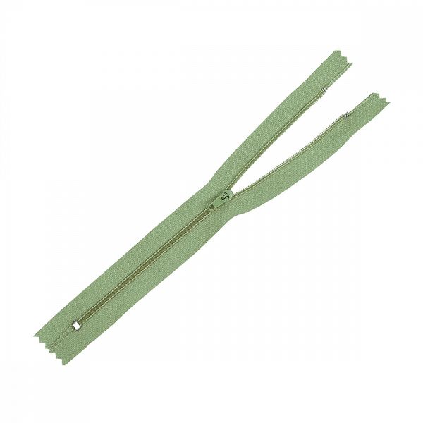 Молния спираль (витая) юбочная Т3 (3 мм) 1 зам., н/раз., 18 см, цв.F235 (228) оливковый уп.50 шт, Mzip