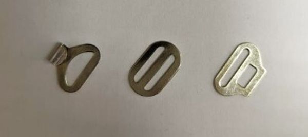 Крючок для галстука металл 11 мм (проушины), 3 детали, BRF, никель, 1000 комплектов, Брючникофф