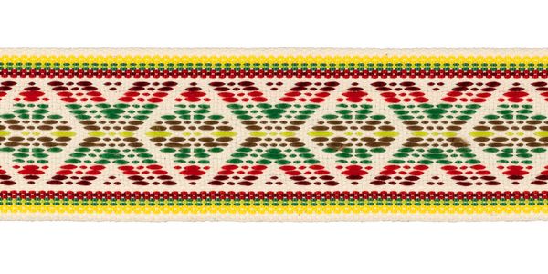 Лента (тесьма) жаккардовая 38.0 мм / 25±1 метров, для пояса зеленый/красный/салатовый, Gamma 90504