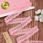 Кружево вязаное (тесьма) 27 мм / 10 метров, хлопок, TBY.1005 цв.F133 светло-розовый, Kruzhevo