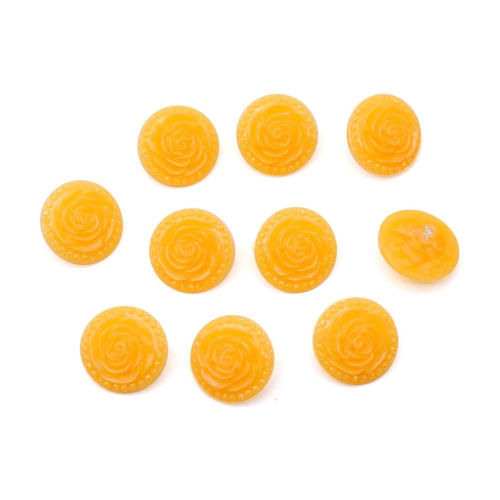 Пуговицы на ножке Розочки, 10 шт (26 оранжевый)