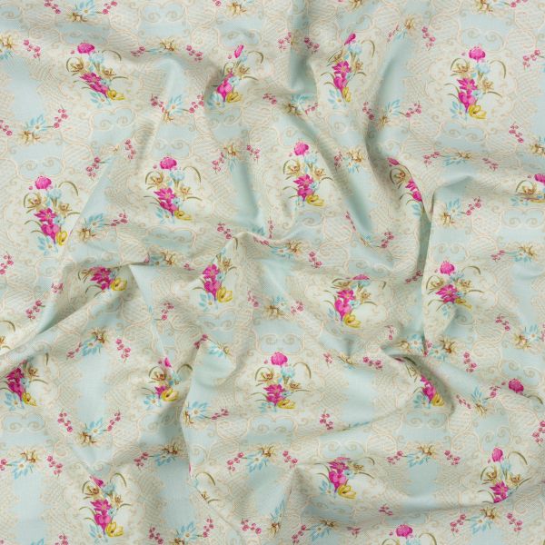 Ткань для пэчворка Peppy Весенний этюд, рулон 112 см / 5 метров, ВЭ-08 голубой, Peppy