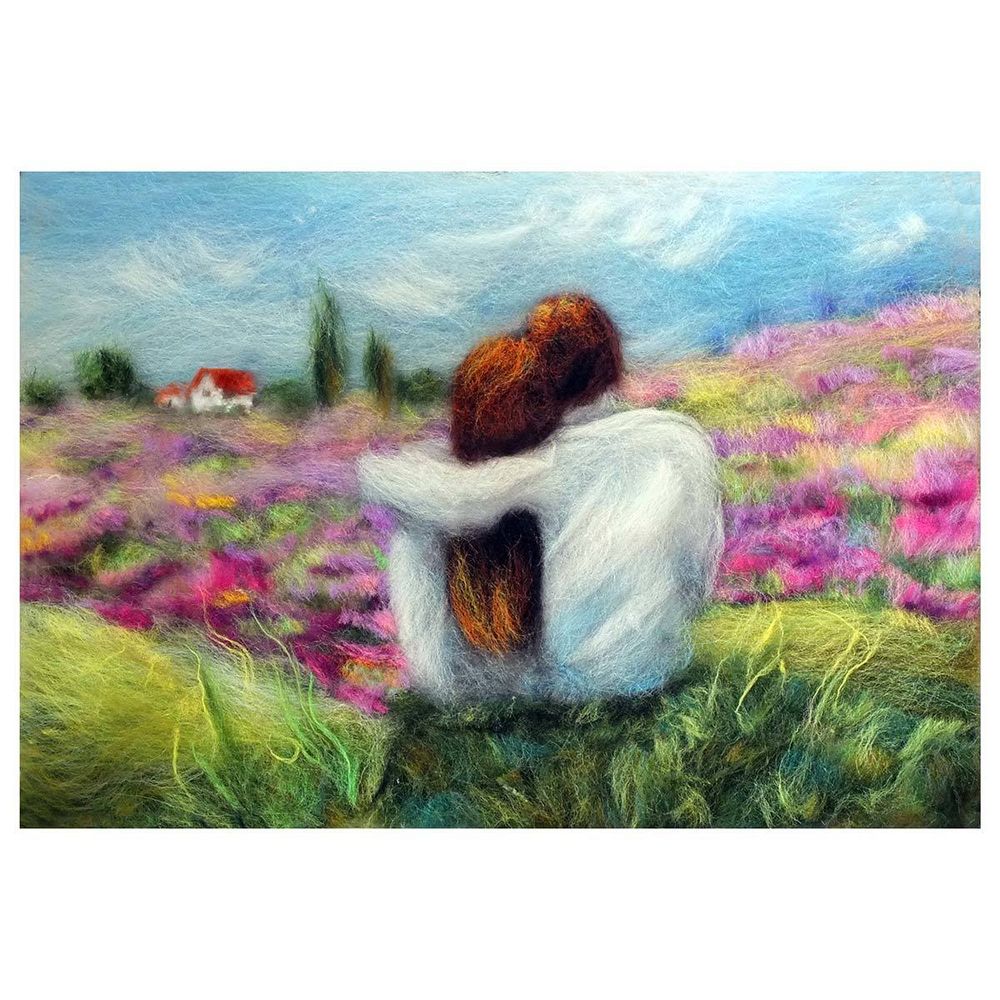 Набор для валяния (живопись цветной шерстью) "Двое" 21x29,7см (А4)