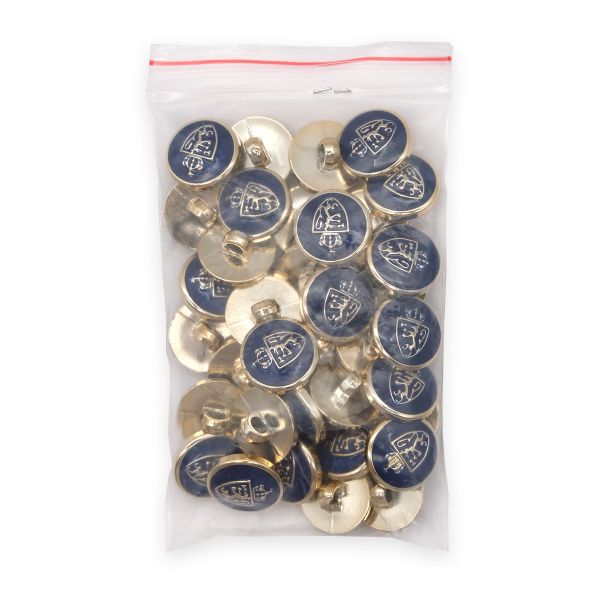 Пуговицы на ножке 28L (18мм), пластик (g.blue (синий/золото)), 36 шт, PS39