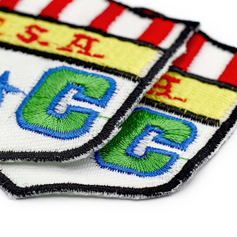 Термоаппликация вышитая U.S.A 6,5х5,5см (20 шт) (1 белый/черный/красный), FS6457