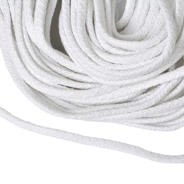 Шнур круглый х/б ⌀8.0 мм, с наполнителем ШП-8 цв. 001 белый уп.100 м