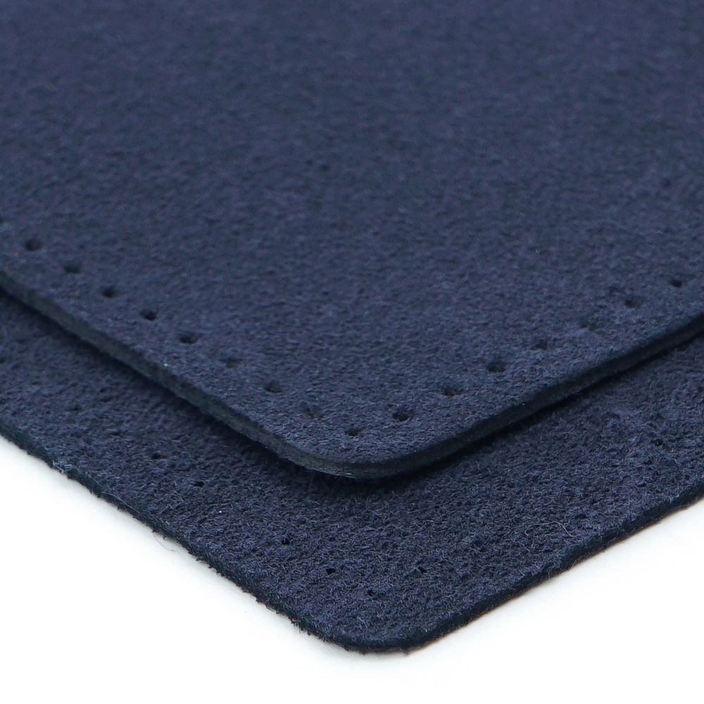 Заплатки пришивные из замши, квадрат 8см с перфорацией, 2 шт, 100% кожа, 22 темно-синий, 59122