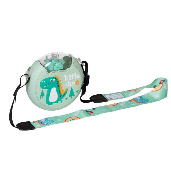 Бутылка пластиковая 380 мл, ⌀14 см, №04 зеленый/динозавр, Lol&Pop LLP-011