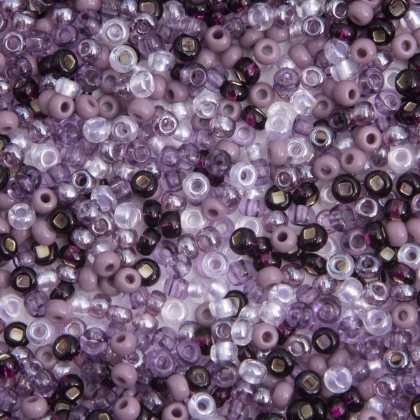Набор бисера Preciosa 10/0 (2.3 мм), 20 г, 5 цветов, ассорти №1, фиолетовый