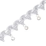 Тесьма металлизированная с бубенчиками 1,5см, 9,14м (серебро)