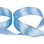 Лента атласная 2-сторонняя с метанитью 25.0 мм / 33±2 метра, 049 голубой/серебро, Gamma AL-25M