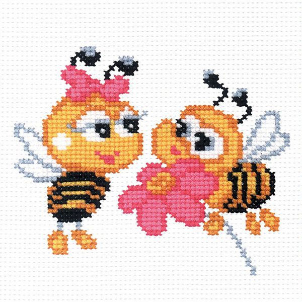 Набор для вышивания нитками РС Студия, Пчелки 15х12 см