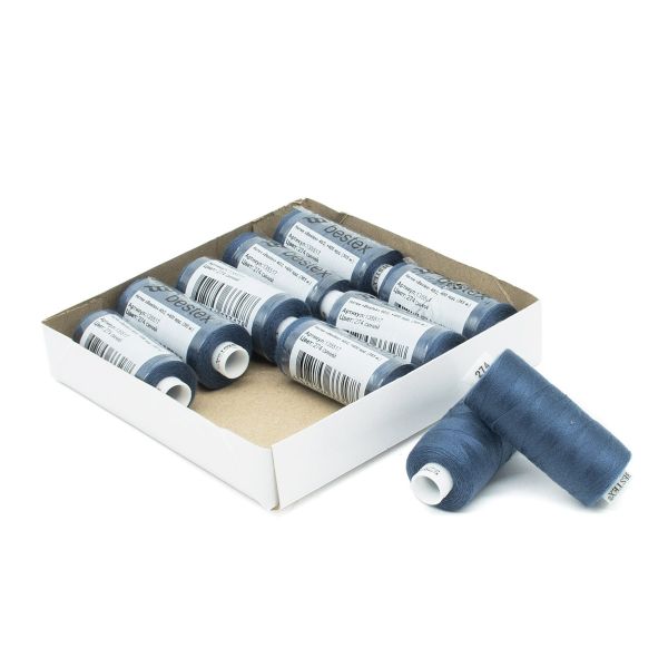 Нитки швейные бытовые Bestex 40/2, 365 м (400 ярд) / 10 кат., 274 стальной синий