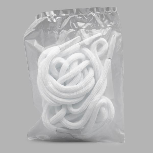 Шнурки круглые с металлическим наконечником 4.0 мм / 130 см, 1 пара (2 шт), белый, 6220-0133