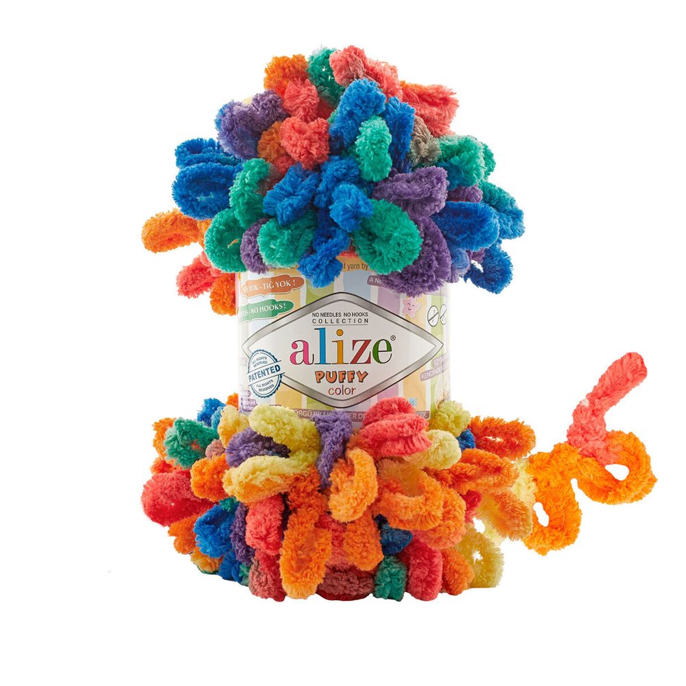 Пряжа Alize (Ализе) Puffy Color / уп.5 мот. по 100 г, 9м, 6511 секционный