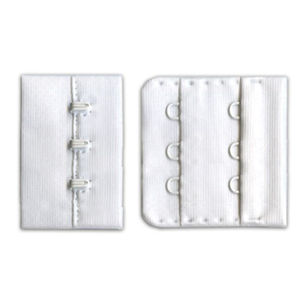 Застежки для бюстгальтера текстильные 45 мм, 50 шт, нейлон, белый, Blitz ZB45-32