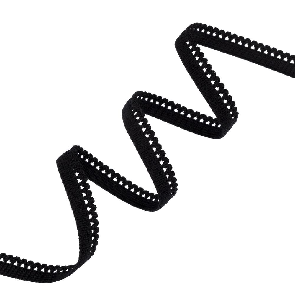 Резинка бельевая (ажурная) 10.0 мм / 25 метров, черный-1, Blitz DT-04