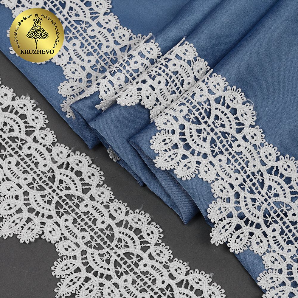 Кружево гипюр (плетёное) 70 мм / 4.5 метра, TBY.SUN.11, цв.белый