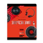 Тетрадь ученическая общая, матовая ламинация + тиснение серебряной фольгой, A5+ 48 л. на скобе 65 г/м², белизна 100%, 10 шт, клетка в термоусадочной пленке, 000728 Рок-музыка, Светоч 48ТЕТк-007