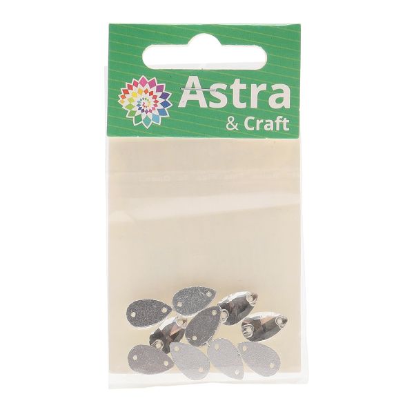 Хрустальные стразы пришивные формы капля, белый 7х12 мм 10 шт/упак., ХК001НН712