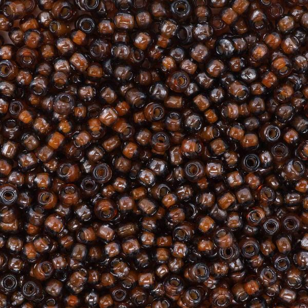 Бисер Astra&Craft 11/0 (2.1 мм), 200 г (10х20 г), цв. 309 коричневый/прозрачный с цветным центром, глянцевый