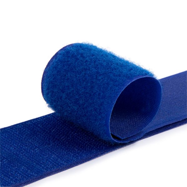 Лента контактная липучка (велкро) пришивная 50 мм / 25 метров, 082 cиний, Gamma LG-50, ПАРА (крючок+петля), качество 