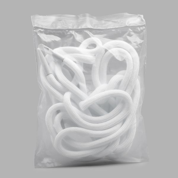 Шнурки круглые с металлическим наконечником 4.0 мм / 100 см, 1 пара (2 шт), белый, 6220-0133