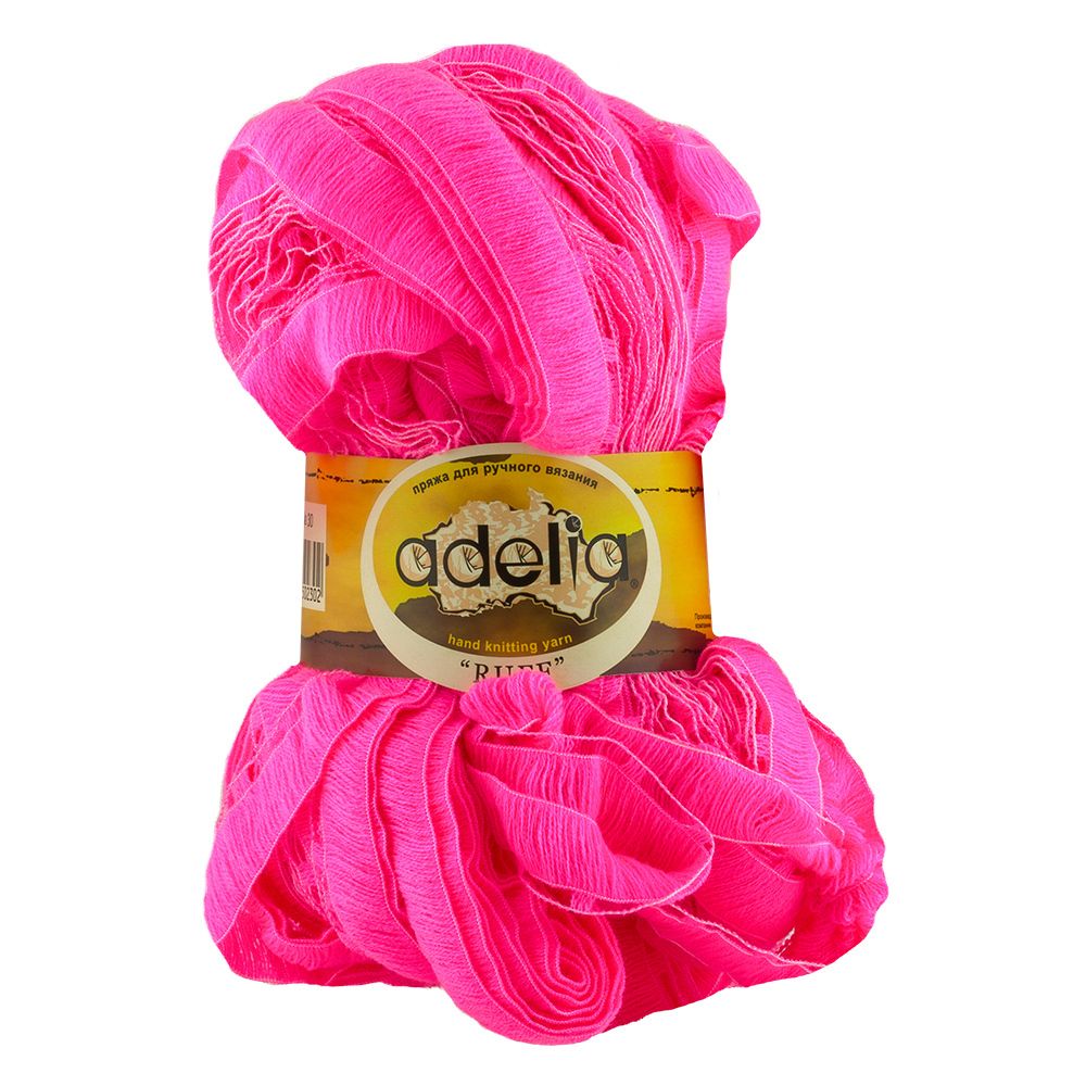 Пряжа Adelia Ruff / уп.2 мот. по 150г, 60м, 30 неоновый розовый