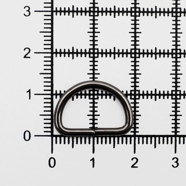 Полукольцо сварное металл внутр. 15 мм (внешн. 19х14 мм, ⌀2 мм), 100 шт, черный никель, 816-112