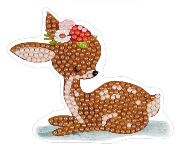 Алмазная (кристальная) мозаика Фрея, наклейки Оленята, 10х9 см