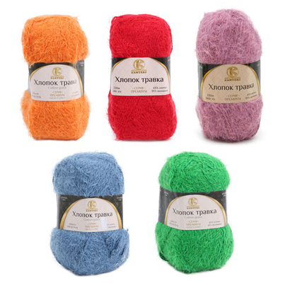 Пряжа Камтекс Хлопок травка Ассорти / уп.5 мот. по 100 г, 220 м, 3