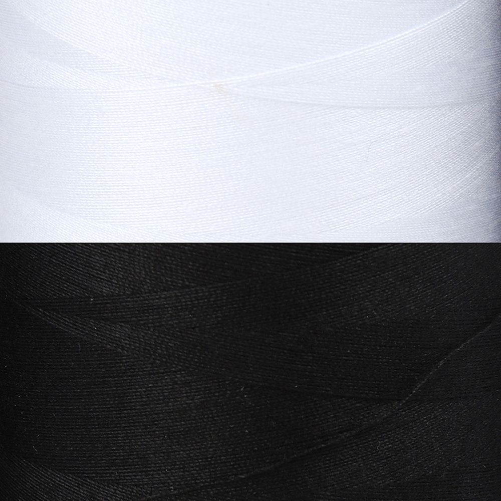 Нитки швейные Max 40/2, 4570 м (5000 ярд), черные, белые / 4 бобины