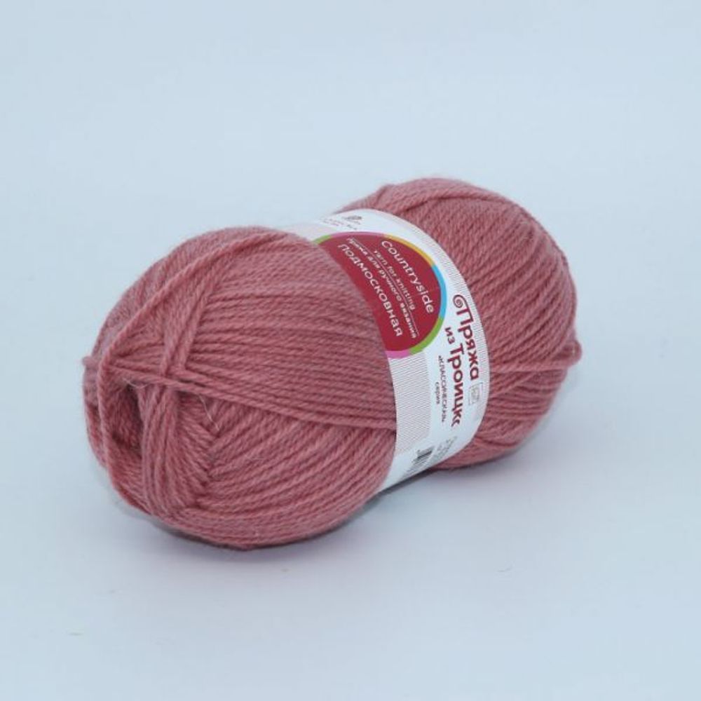 Пряжа Троицкая Подмосковная / уп.10 мот. по 100 г, 250 м, 0021 брусника