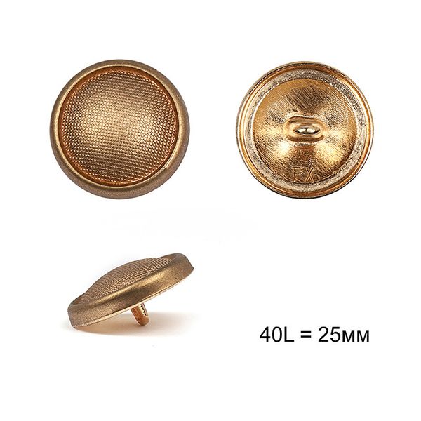 Пуговицы металлические на ножке 40L-25мм, С-ME343 цв.т.золото, 36 шт