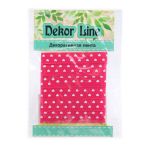 Лента репсовая (в рубчик) Сердечки мелкие, 10 мм, 3м, розовый