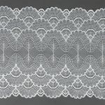 Кружево бельевое эластичное 195 мм / 10 м, цв.01 белый, Kruzhevo