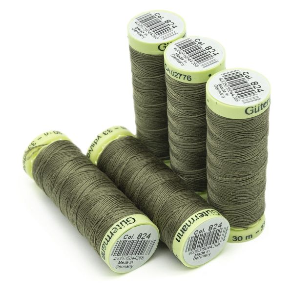 Нитки отделочные Gutermann Top Stitch, 30м, 824 зеленый камуфляж, 5 катушек