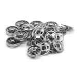 Кнопка пришивная металл ⌀7.0 мм серебро/никель, 12 шт, Pony