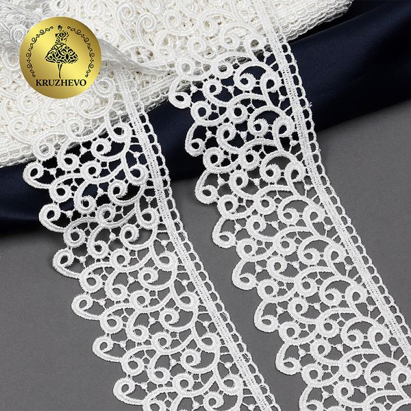 Кружево гипюр (плетёное) 80 мм, TR.8G8386, 16 молочный, 12м, Kruzhevo