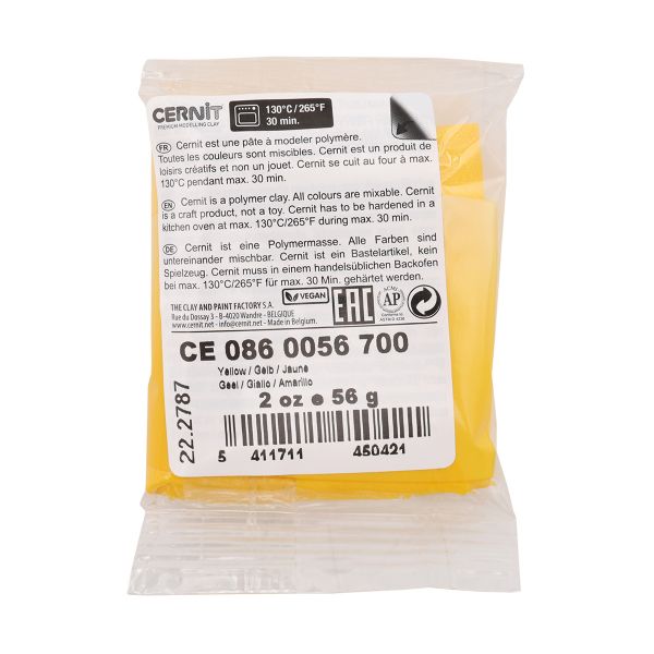 Полимерная глина запекаемая Cernit Pearl 56 гр (700 желтый), CE0860056