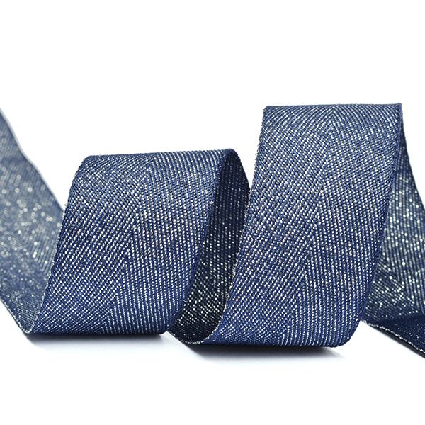 Тесьма (лента) киперная п/э металлизированная 25 мм / 22.85 метра, полиэстер T17 цв.S919 т.синий