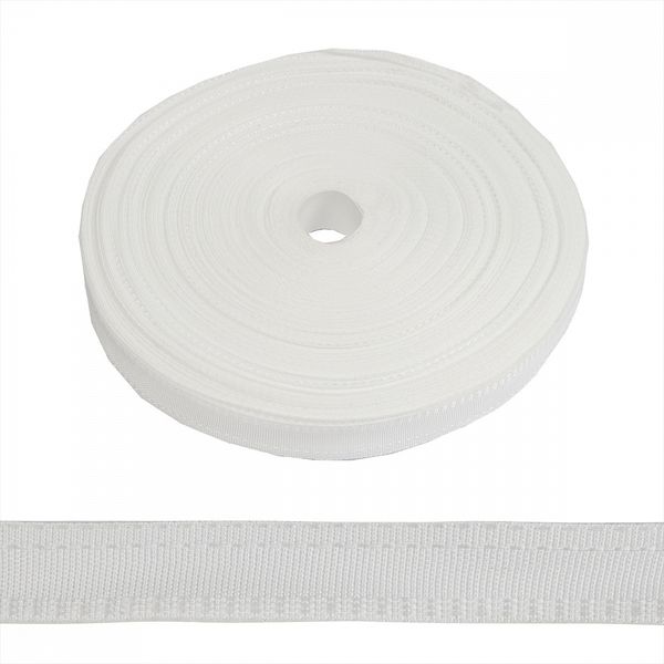 Лента (тесьма) брючная 15 мм / 10 шт по 50 метров, полиэфир, двухсторонняя 4316, цв.белый, А