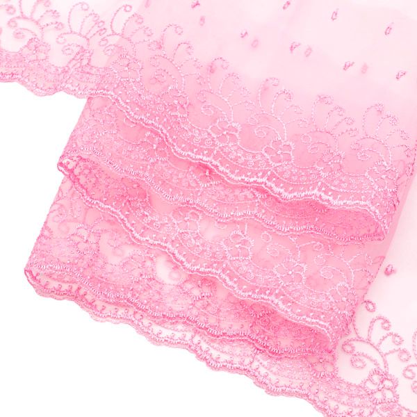 Кружево капроновое широкое 127 мм / 3.4 м (±4 см) 0574-5002, А549 розовый