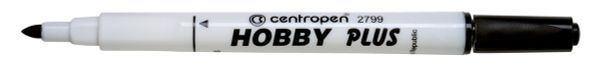 Маркер Permanent Hobby Plus универсальный 3 мм, перо круглое, 10 шт, черный, Centropen 2799/1
