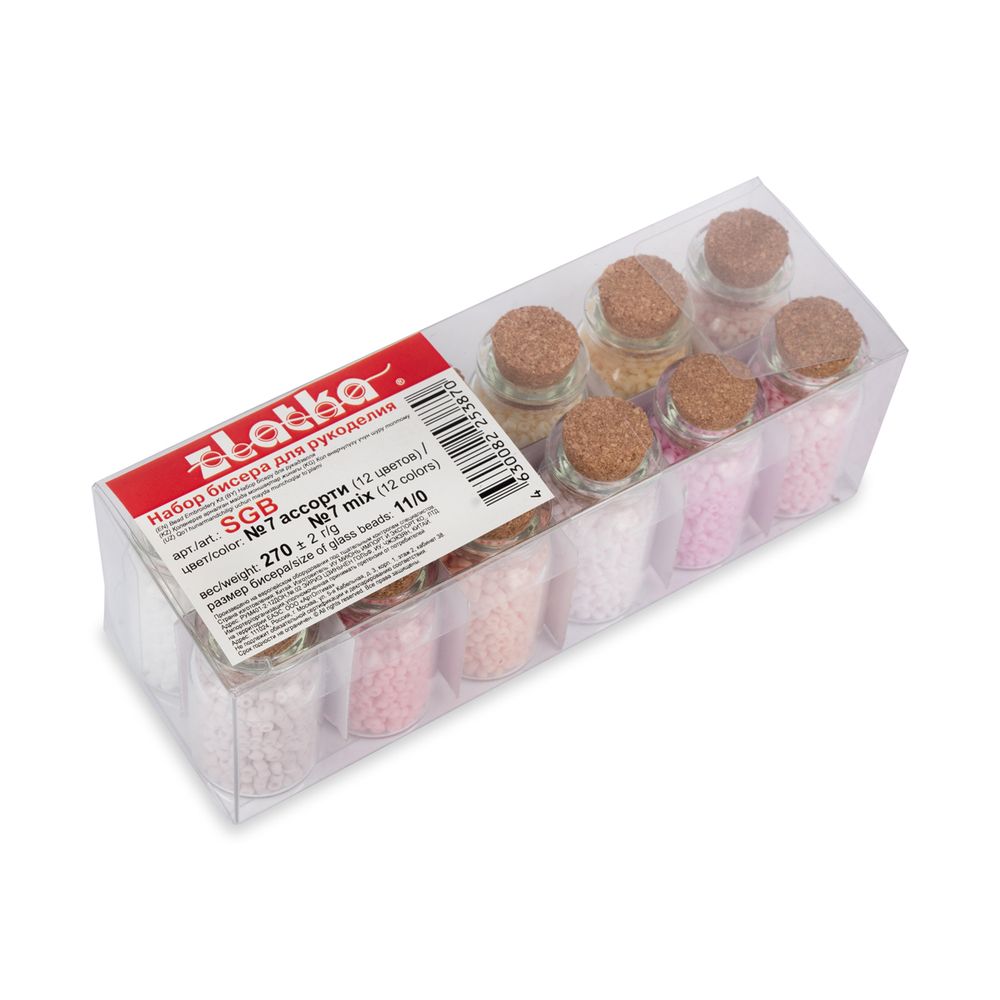 Набор бисера для рукоделия №7 ассорти макарун матовый, Zlatka SGB