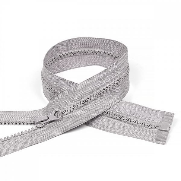 Молния трактор Т5 (5 мм) 1 зам., разъем., 80 см, усил.звено, цв.S336 св.серый, 10 шт, Mzipp